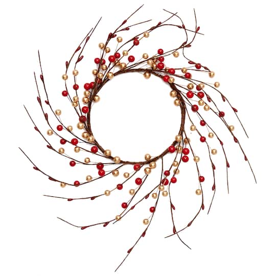 6" Christmas Beaded Candle Ring